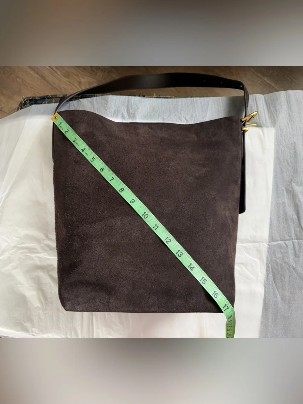 Madewell Essential Suede Tote Bag NM988 Chocolate Brown NWT